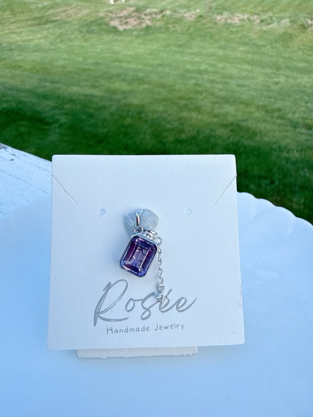 SGP30 S925 Stamped Natural Amethyst Perfume Bottle Pendant - Picture 6 of 7